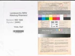 Entnazifizierung Karl Voos, geb. 15.01.1907 (Vers.Angest.)