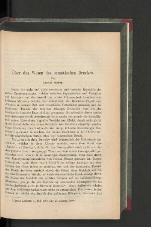 Über das Wesen des osmotischen Druckes.