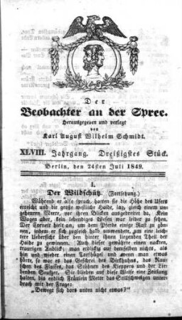 30. Stück, 24. Juli 1849
