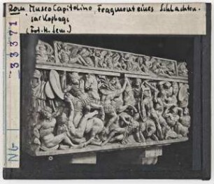 Rom: Museo Capitolino, Fragment eines Schlachtensarkophags