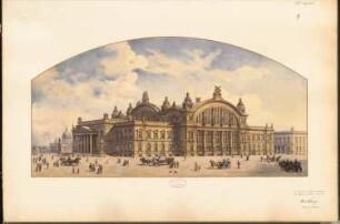 Textilbörse für Berlin Schinkelwettbewerb 1885: Perspektivische Ansicht