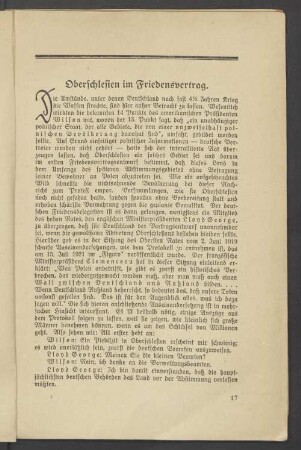 Oberschlesien im Friedensvertrag