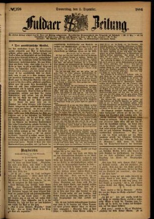 Ausgabe vom Donnerstag, den 02. Dezember 1886.