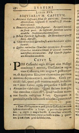 280-292, Liber XVI. Breviarivm Capitvm