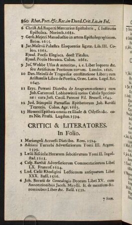 860-867, Critici & Literatores.