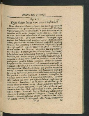 Qu. VII. Quis scopus huius narrationis historicae?