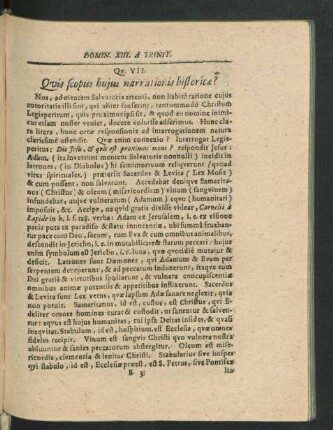 Qu. VII. Quis scopus huius narrationis historicae?