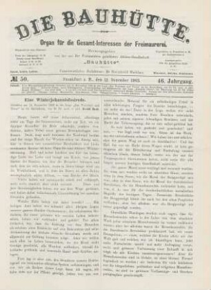 No. 50. Frankfurt a. M., den 12. Dezember 1903. 46. Jahrgang.