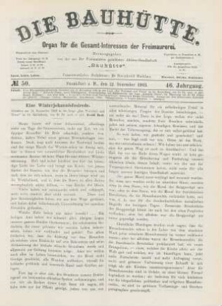 No. 50. Frankfurt a. M., den 12. Dezember 1903. 46. Jahrgang.
