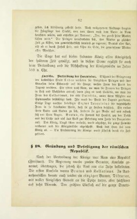 § 18. Gründung und Befestigung der römischen Republik