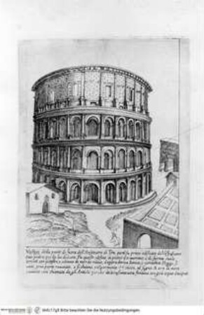 Aedificiorum et ruinarum Romae ex antiquis atque hodiernis monimentis, Liber primus (fol. 1-36) Liber secundus (fol. 37-100), Rom, Kolosseum