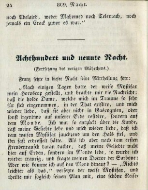 Achthundert und neunte Nacht