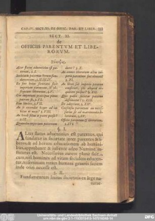 Sect. XI. de Officiis Parentum Et Liberorum.