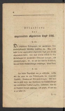 Abhandlung der angewandten allgemeinen Logik selbst