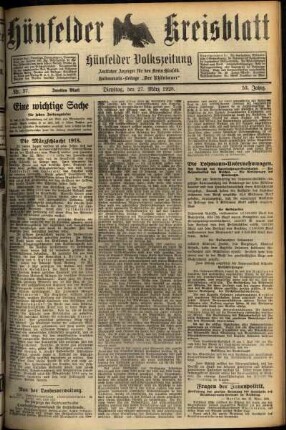 Zweite Ausgabe vom Dienstag, den 27. März 1928.