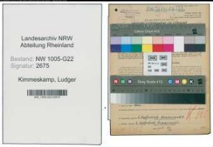 Entnazifizierung Ludger Kimmeskamp , geb. 28.03.1887 (Milchhaendler)