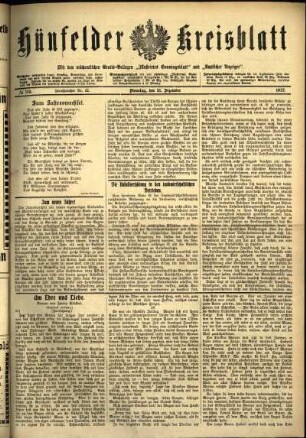 Ausgabe vom Dienstag, den 31. Dezember 1912.