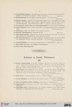 Arbeiten in Email; Miniaturen (Nr. 514-547)
