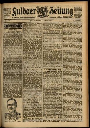 Erste Ausgabe vom Montag, den 17. Oktober 1904.