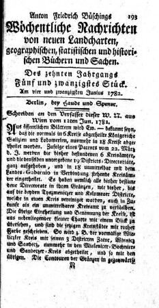 Fünf und zwanzigstes Stück