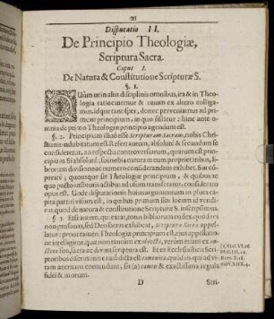 Disputatio II. De Principio Theologiae, Scriptura Sacra