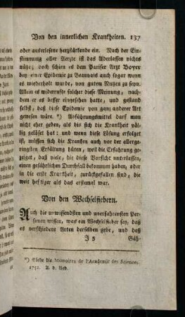 137-162, Von den Wechselfiebern