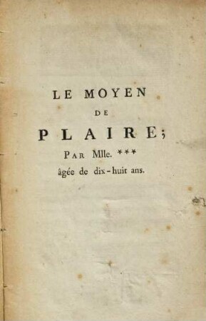 Le moyen de plaire