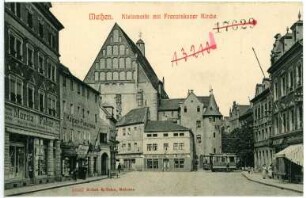 Meißen. Kleinmarkt mit Franziskanerkirche