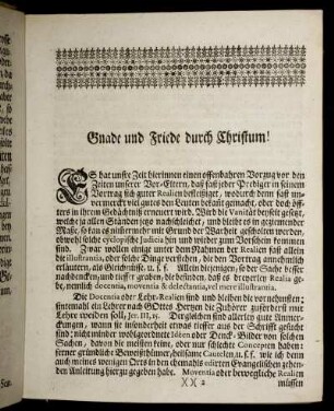 Gnade und Friede durch Christum! [Vorrede]