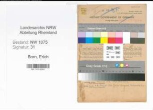 Entnazifizierung Erich Born , geb. 15.02.1909 (Kaufmaennischer Angestellter)