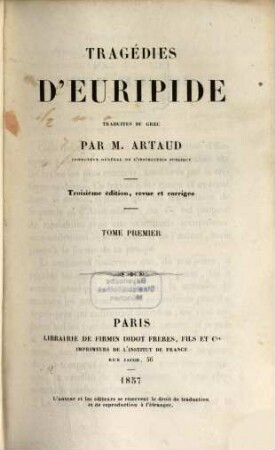 Tragédies d'Euripide, 1