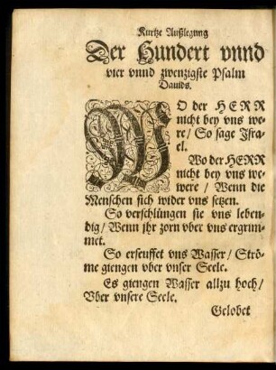 Der Hundert unnd vier unnd zwenzigste Psalm Davids.