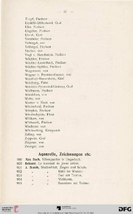 Aquarelle, Zeichnungen etc. (Nr. 989-1066)