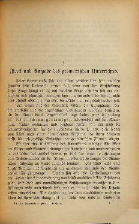 Methodik des Unterrichtes in der Geometrie und im geometrischen Zeichnen : Mit 35 Abbildungen