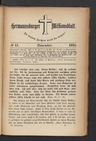 N° 11. November 1916