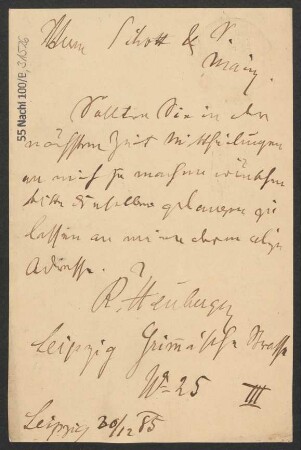 Brief an B. Schott's Söhne : 30.12.1885