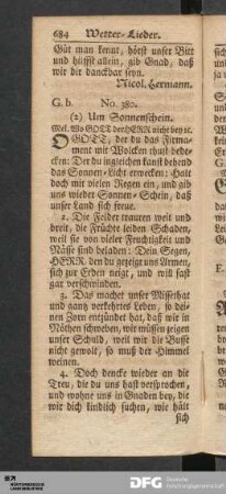 Um Sonnenschein.