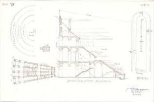 Eckert, Georg; München; Studienarbeiten - Amphithetaer - Kolosseum (Teilgrundrisse, Schnitt, Detail)