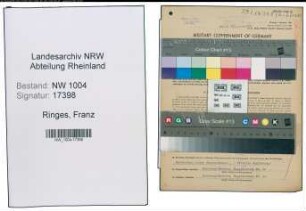 Entnazifizierung Franz Ringes , geb. 25.03.1907 (Kaufm.Angestellter)