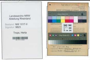 Entnazifizierung Herta Trops , geb. 12.08.1894 ()