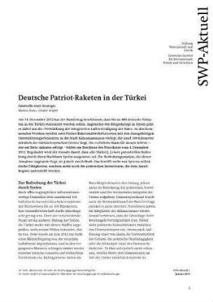Deutsche Patriot-Raketen in der Türkei : Symbolik statt Strategie