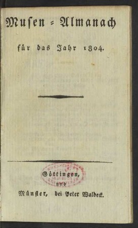 1804: Musen-Almanach