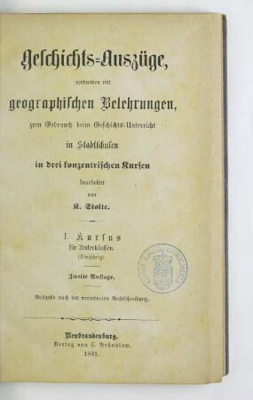Kursus 1: Für Unterklassen (einjährig)