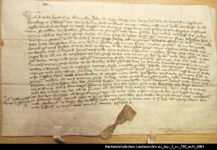 Der Häuptling Wiard von Oldersum verkauft der Kommende Jemgum Grundbesitz = OUB I, Nr. 664, S. 579 Anhängende Siegel 1 und 2 verloren, 3 beschädigt erhalten