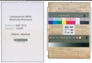 Entnazifizierung Manfred Olbertz , geb. 26.01.1919 (Eisenwarenhaendler)