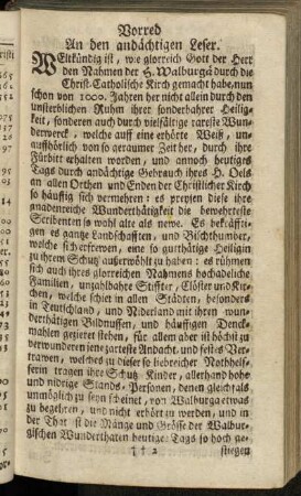 Vorred An den andächtigen Leser.