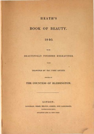Heath's book of beauty. 1840