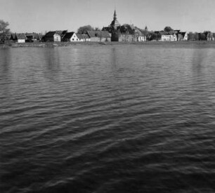 Friedrichstadt vom toten Arm der Treene aus gesehen, Schlei- und Eidermündung