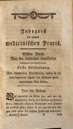 Inbegriff der ganzen medicinischen Praxis, 1