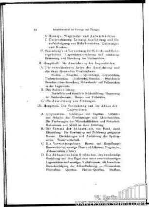1. Bergbaukunde Teil I: Schürfen und Tiefbohren, Ausrichtung, Vorrichtung und Abbau